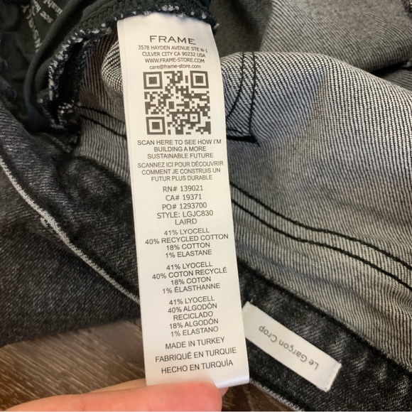 Frame Le Garçon Crop Jeans Larid 33 - Picture 8 of 9